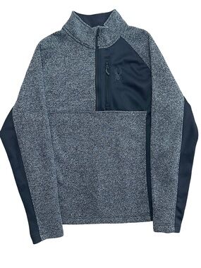 Spyder Men’s Heathered Dark Gray & Black Quarter-Zip Pullover Jacket